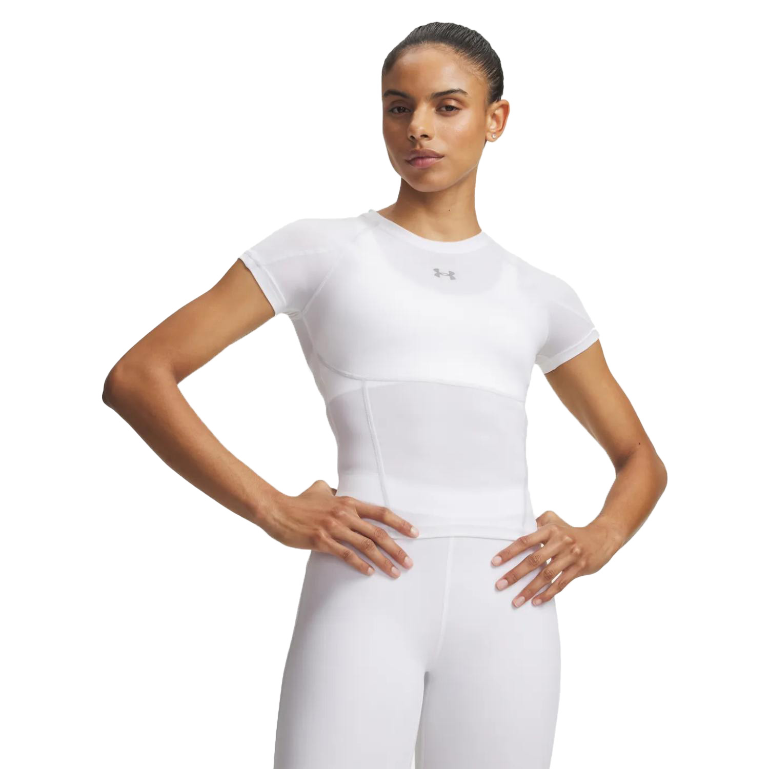 Under Armour HeatGear Elite SS White - Nők - Kompressziós póló Under Armour - Fehér - 6015368-100 - Méret: S