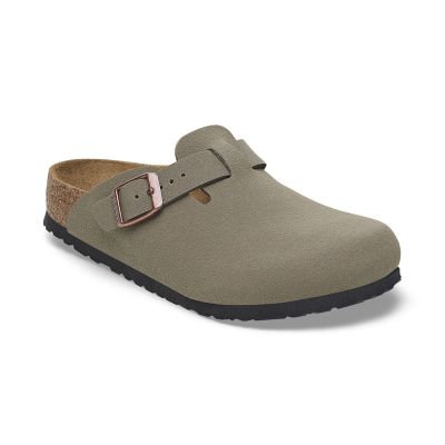 Birkenstock Boston Kids BS Birko-Flor Birkibuc Narrow Fit - Szürke - Szandálok Birkenstock Boston Kids BS Birko-Flor Birkibuc Narrow Fit - Szürke - Szandálok