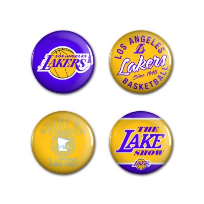 WinCraft NBA Los Angeles Lakers Button 4 Pack - Sárga - Odznaky