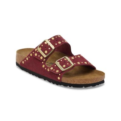 Birkenstock Arizona Rivet Suede Leather Regular Fit Burgundy - Piros - Szandálok Birkenstock Arizona Rivet Suede Leather Regular Fit Burgundy - Piros - Szandálok