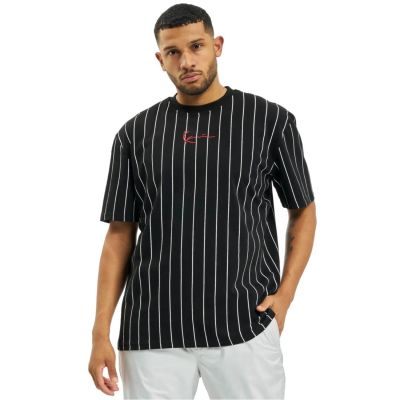 Karl Kani Small Signature Pinstripe Tee Black - Fekete - Rövid ujjú póló Karl Kani Small Signature Pinstripe Tee Black - Fekete - Rövid ujjú póló