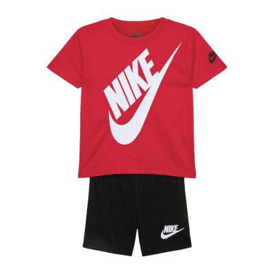 Nike Boys Futura Shorts 2pc Set Black/University Red - Fekete - set