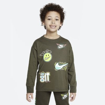 Nike NSW Art Of Play Relaxed Longsleeve Tee Cargo Khaki - Zöld - Hosszú ujjú póló