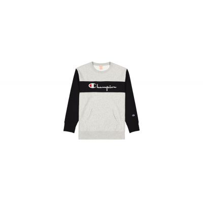 Champion Colour Block Kangaroo Pocket Reverse Weave Sweatshirt - Szürke - Hoodie