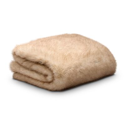 Jordan Brooklyn Fuax Fur Blanket Light Orewood Brown - Barna - Kiegészítők
