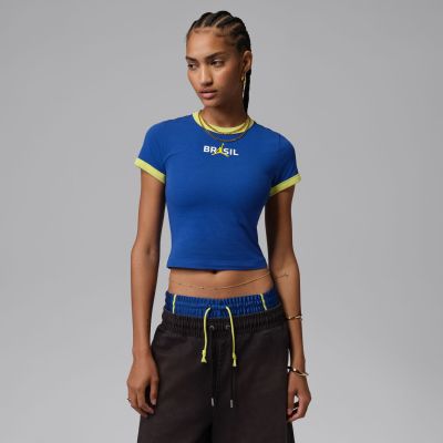 Jordan Wmns Graphic Brazil Crewneck Shirt Old Royal - Kék - Rövid ujjú póló Jordan Wmns Graphic Brazil Crewneck Shirt Old Royal - Kék - Rövid ujjú póló