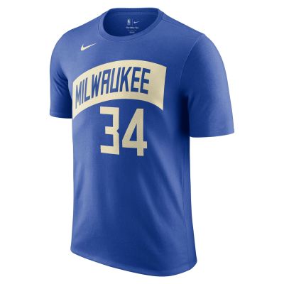 Nike NBA Milwaukee Bucks Giannis Antetokounmpo City Edition Tee - Kék - Rövid ujjú póló