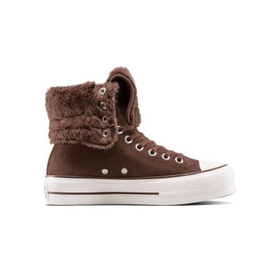 Converse Chuck Taylor All Star Fold-Over Lift Platform XHi Faux Fur - Barna - Tornacipő Converse Chuck Taylor All Star Fold-Over Lift Platform XHi Faux Fur - Barna - Tornacipő
