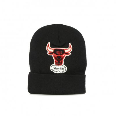 Mitchell & Ness Chdenille Logo Cuff 4 Knit Chicago Bulls Black - Fekete - Sapka