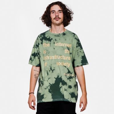 Pleasures Internet Dyed Shirt Green - Zöld - Rövid ujjú póló