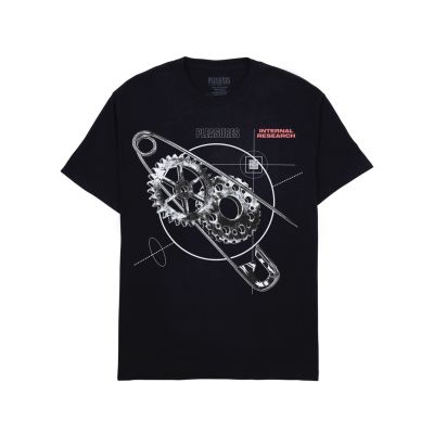 Pleasures Research T-Shirt Black - Fekete - Rövid ujjú póló