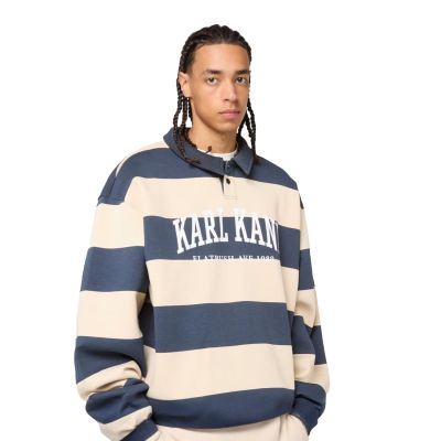 Karl Kani Heritage Stripe Oversized Rugby Shirt Blue - Kék - Hoodie Karl Kani Heritage Stripe Oversized Rugby Shirt Blue - Kék - Hoodie
